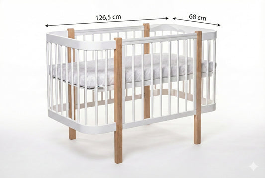 Baby Crib ELIN - Natural/White