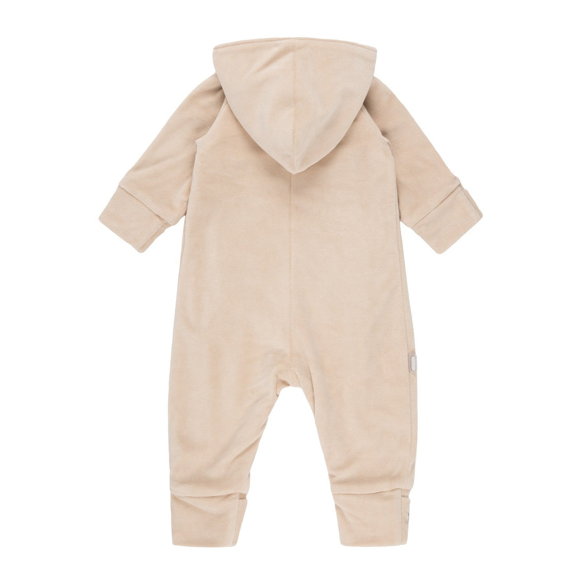 Beige Velvet Baby Overall with Merino Wool Lining