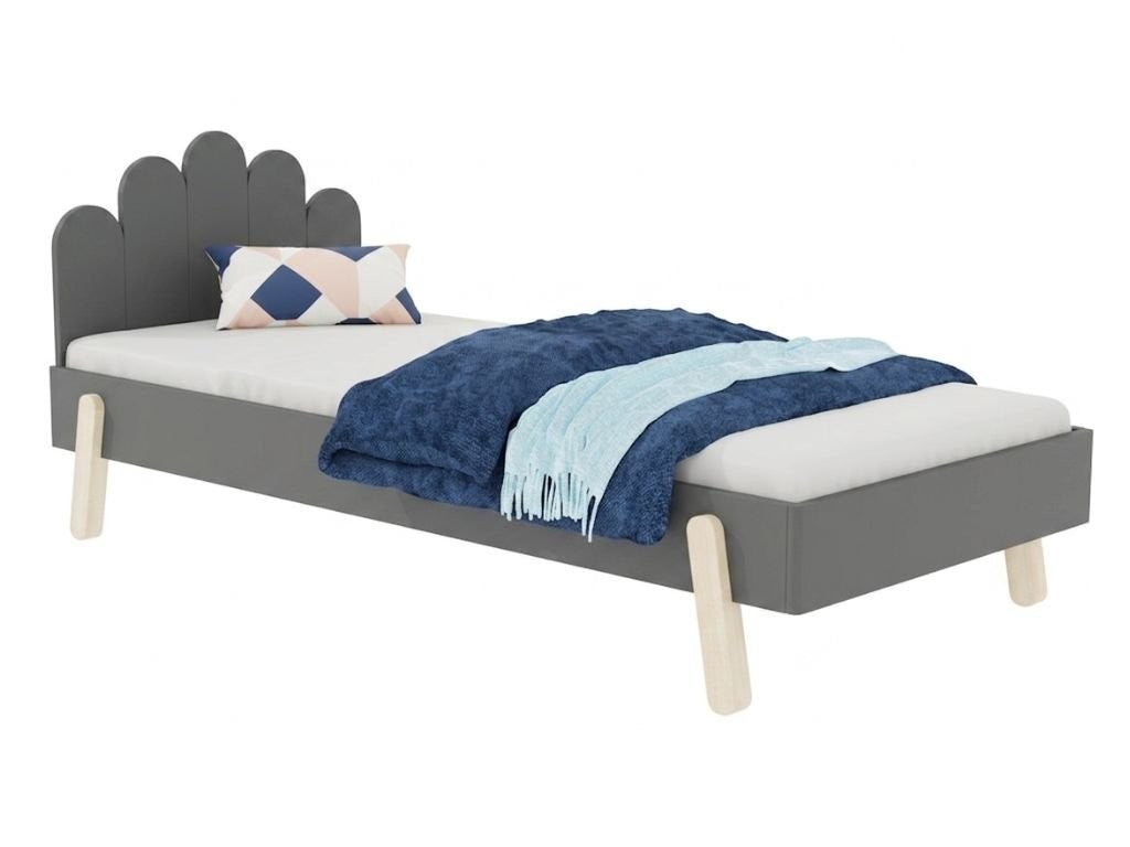 NOVA Wooden Single Bed with Arched Headboard – 90 × 200 cm