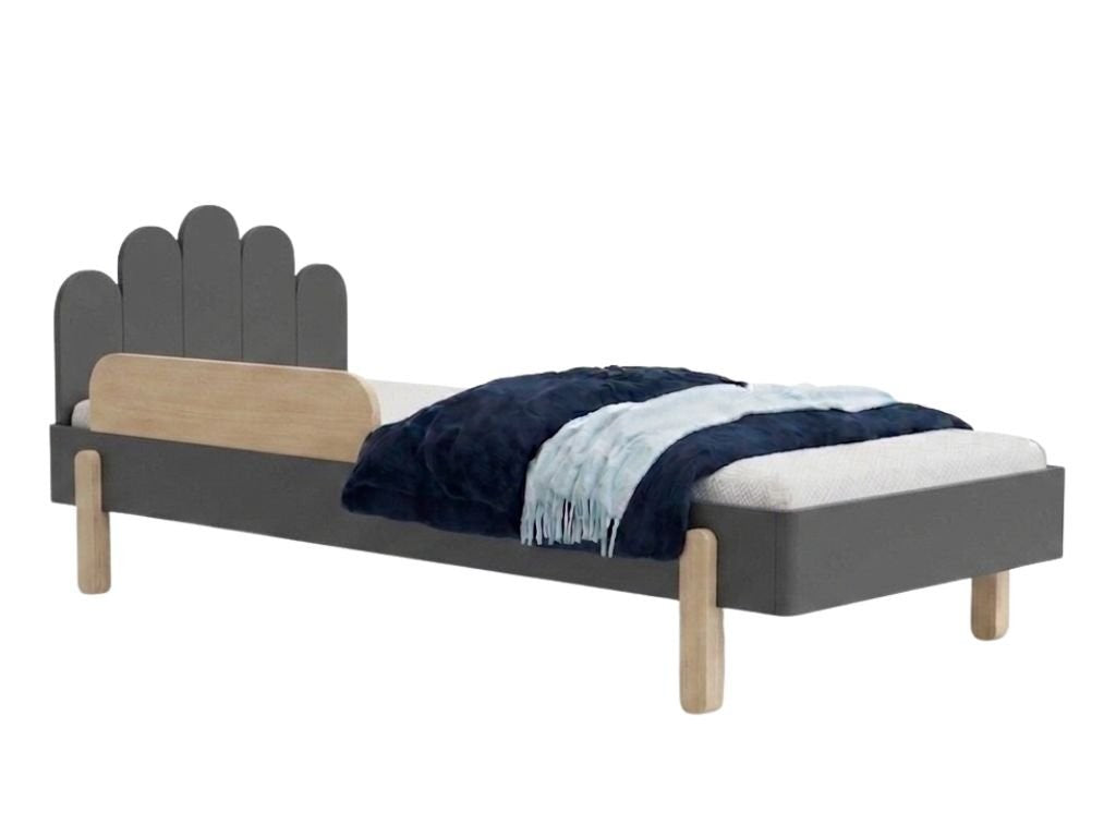 NOVA Wooden Single Bed with Arched Headboard – 90 × 200 cm