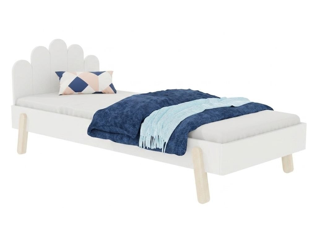 NOVA Wooden Single Bed with Arched Headboard – 90 × 200 cm