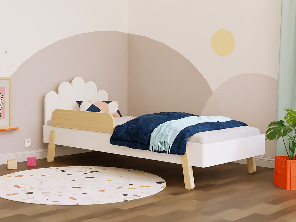 NOVA Wooden Single Bed with Arched Headboard – 90 × 200 cm