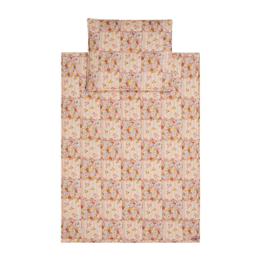 Cotton Quilted Patchwork Blanket + Pillow Set Small - Spring Garden