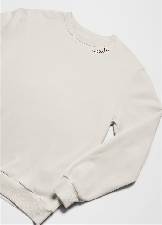 Embroidered Collar Organic Cotton Sweatshirt "Isoäiti" (FI)