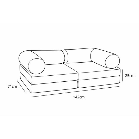 HoneyHug Soft Modular Sofa for Children – Teddy Cream