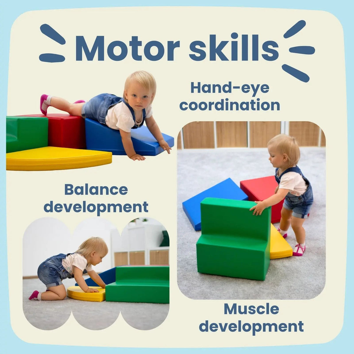 Soft Play 5 Foam Block Set - Light Pastel Corner Climber