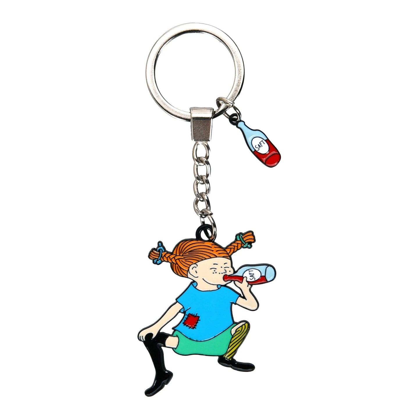 Pippi Longstock Metal Key Ring - Saft