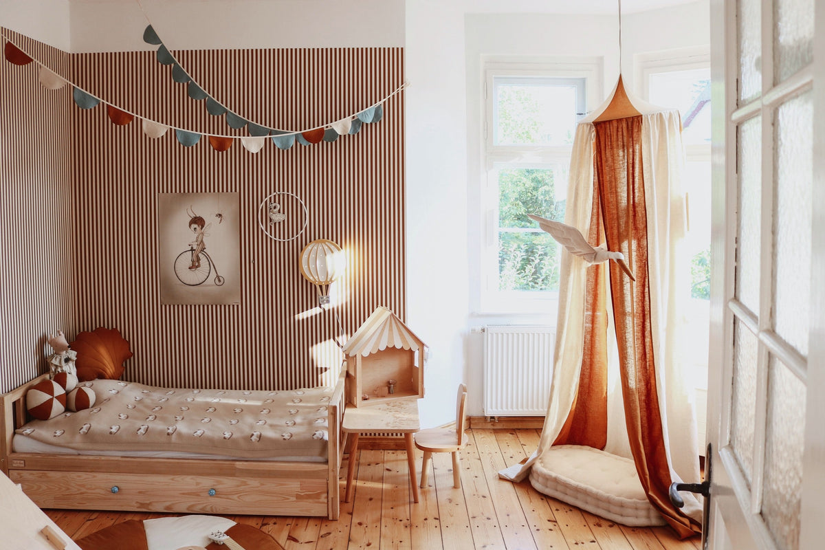 Organic Cotton and Linen Canopy - Caramel Circus