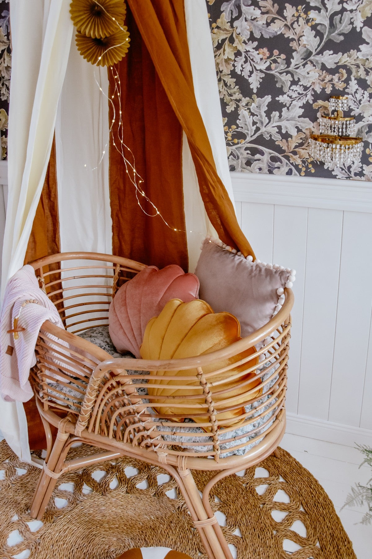 Organic Cotton and Linen Canopy - Caramel Circus