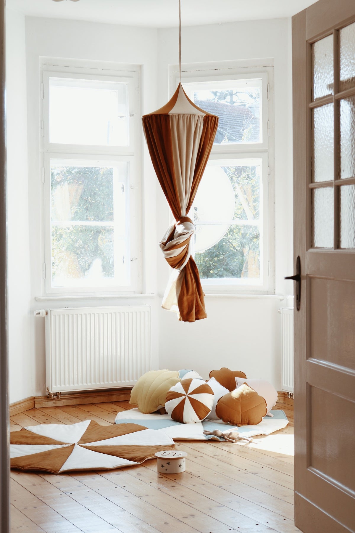 Organic Cotton and Linen Canopy - Caramel Circus