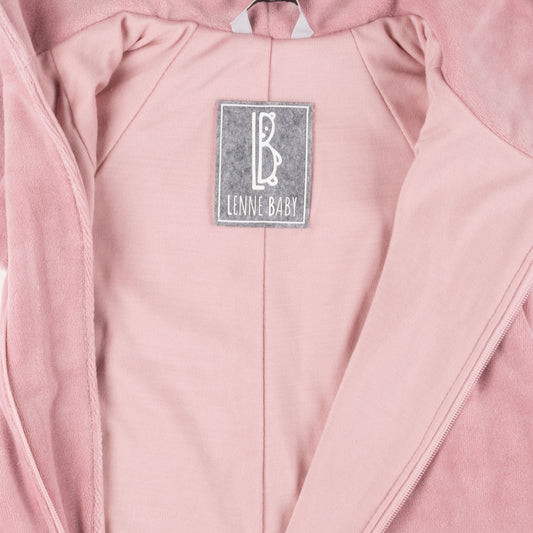 Pink Velvet Baby Overall with Merino Wool Lining