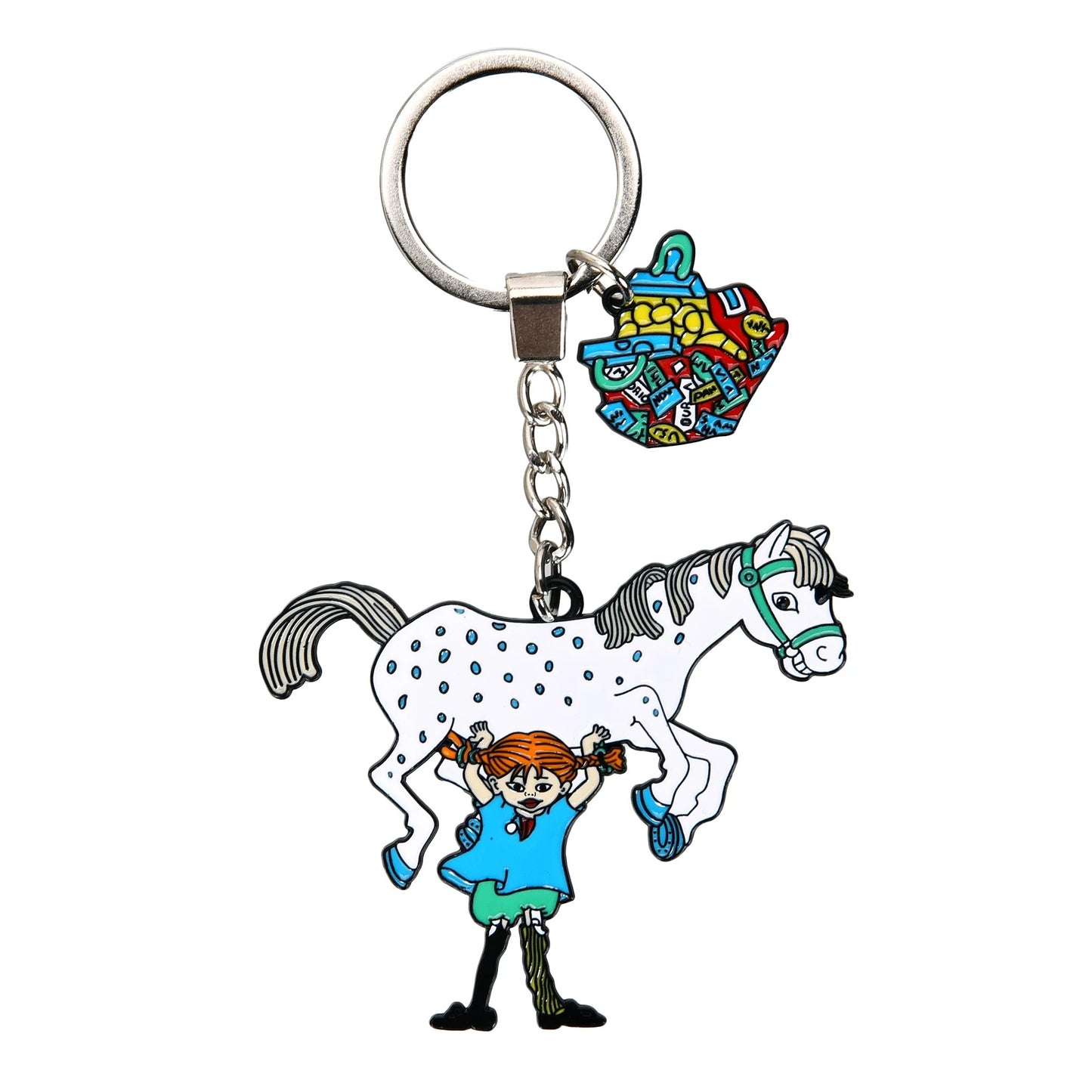 Pippi Longstock Metal Key Ring - Horse