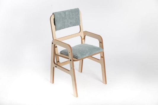 Adjustable Luula children's chair in Baltic birch plywood, made in Latvia
