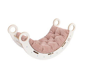 White Wooden Dream Rocker with Pillow and Slide - Medium