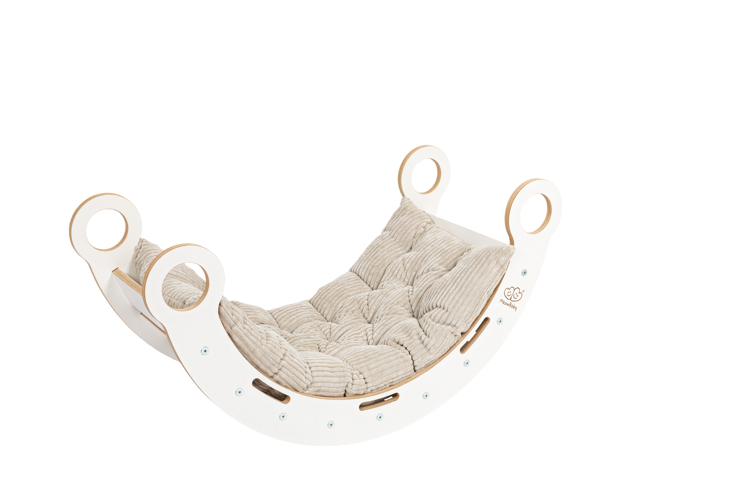 White Wooden Dream Rocker with Pillow, Slide and Ladder - Small