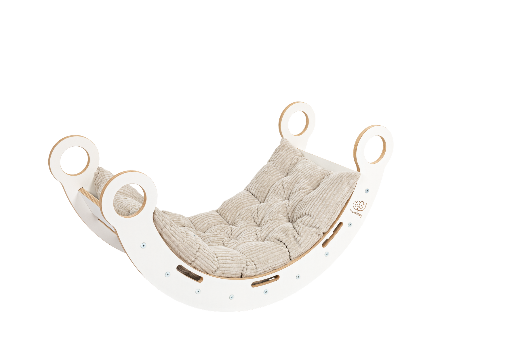 White Wooden Dream Rocker with Pillow and Slide - Large