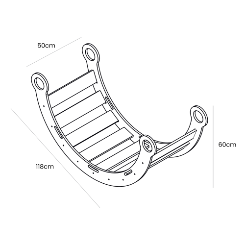 White Wooden Dream Rocker with Pillow, Slide and Ladder - Large