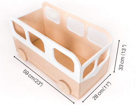 Kids Toy Storage Box on Wheels - Bus