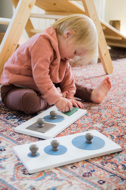 Solid Montessori Wood Shape Puzzle - Circles in Various Sizes