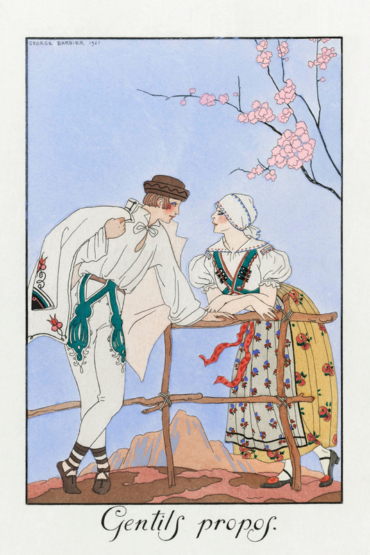 Heavy-Weight Premium T-Shirt "Gentils Propos" by George Barbier (1922)