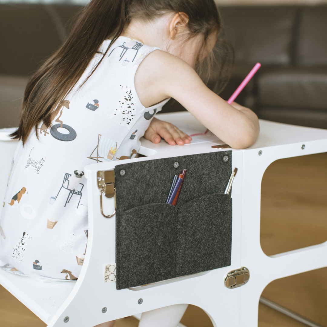 STEP'n'SIT® Convertible 2-in-1 Helper Tower/Table With Support Legs - White