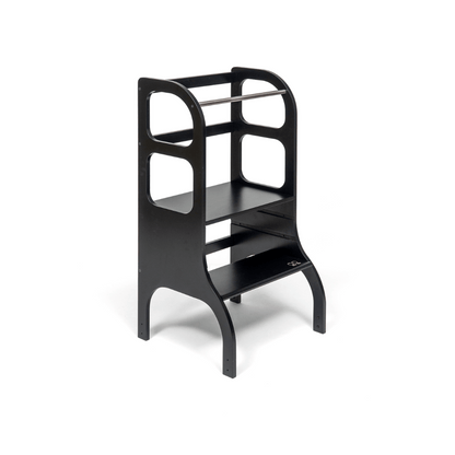 STEP UP Adjustable Height Helper Tower With Support Legs - Black