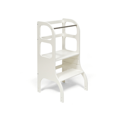 STEP UP Adjustable Height Helper Tower With Support Legs - White