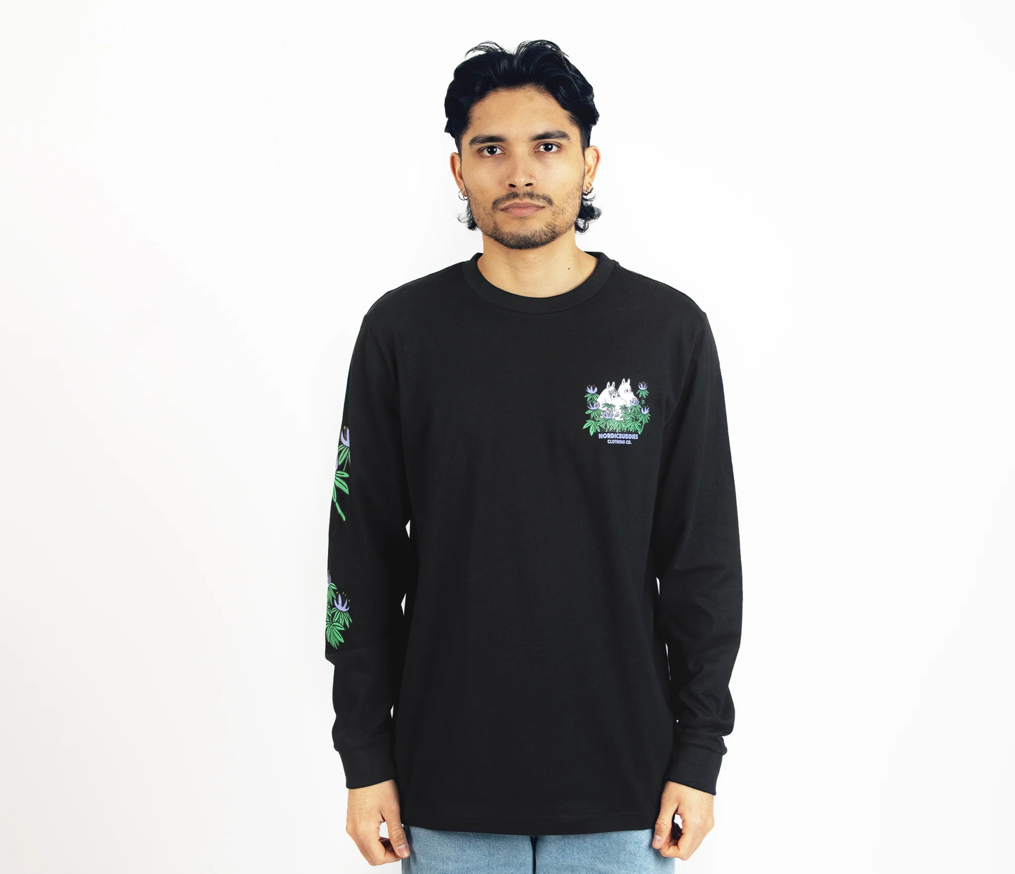 Hide and Seek Longsleeve Shirt With Cuffrib Unisex - Black