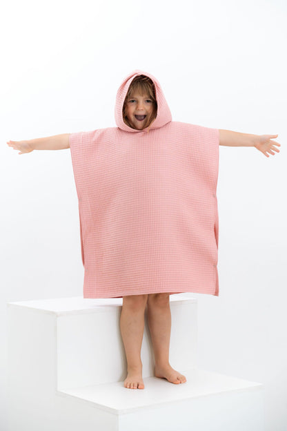 Waffle Fabric Kids' Poncho