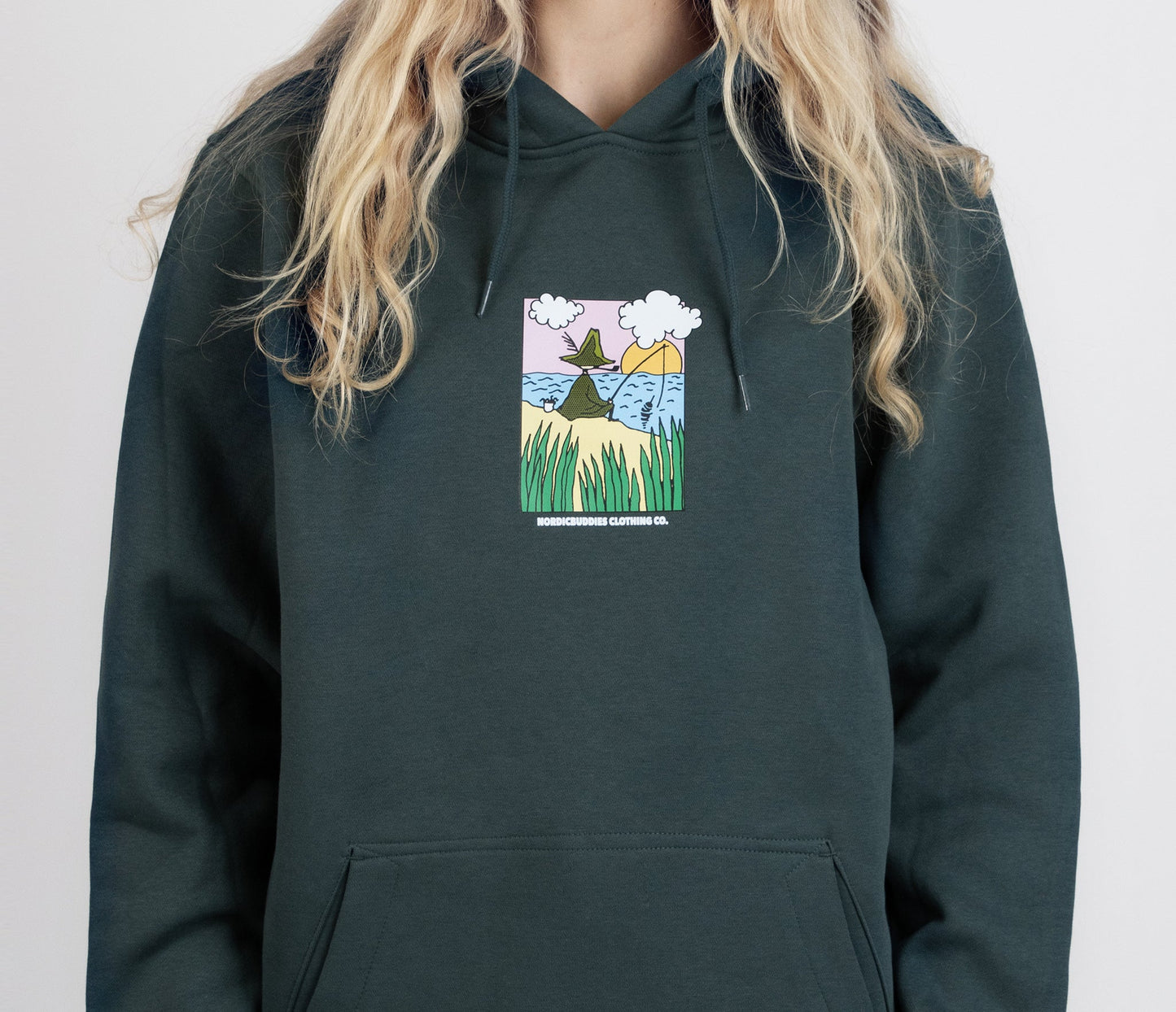 Snufkin Fishing Hoodie Unisex - Dark Green