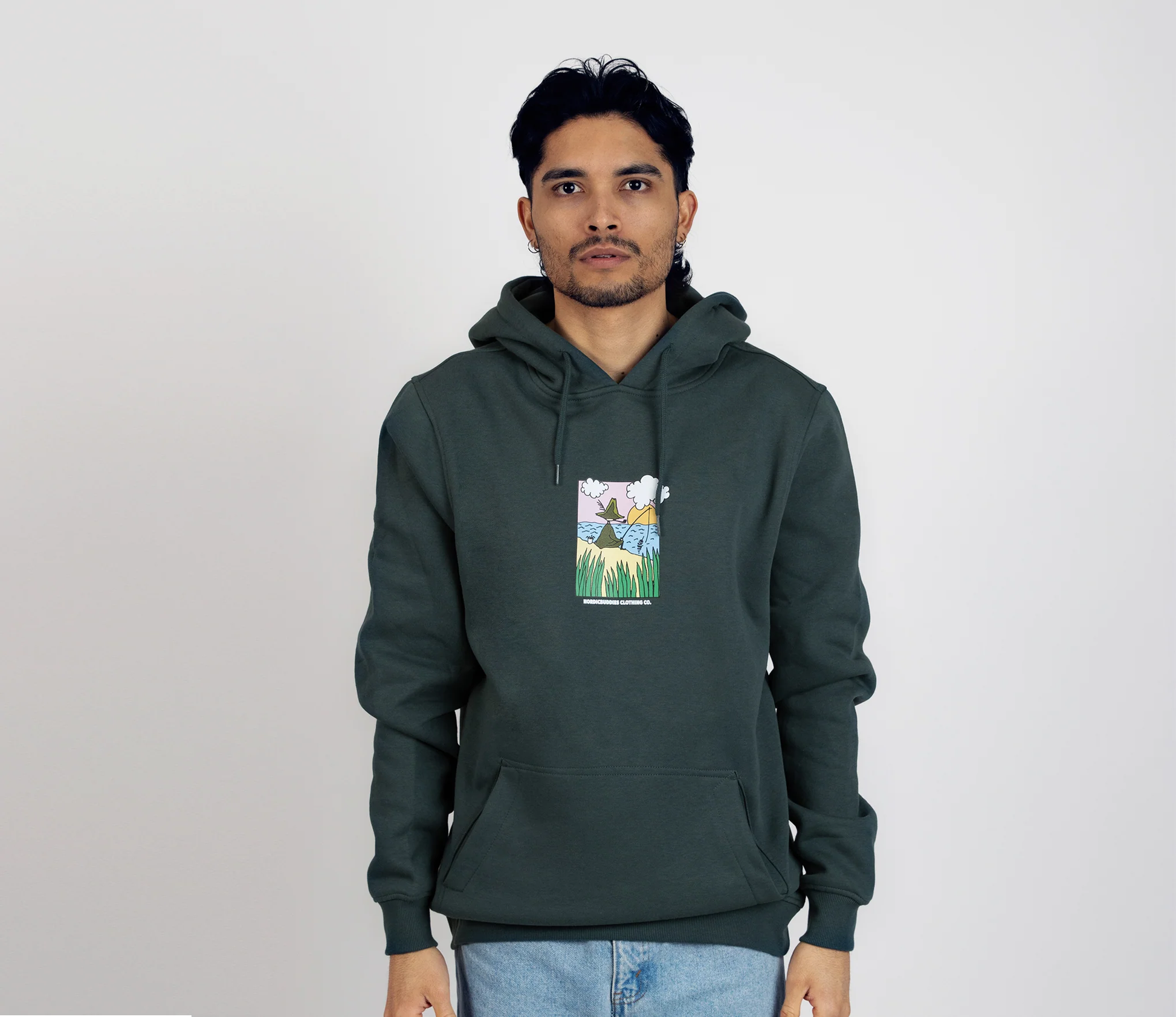 Snufkin Fishing Hoodie Unisex - Dark Green