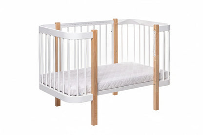 Baby Crib ELIN with Mattress - Natural/White