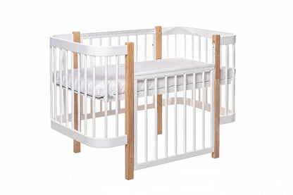 Baby Crib ELIN with Mattress - Natural/White