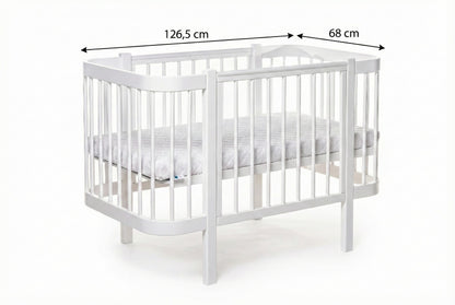 Baby Crib ELIN with Mattress - White