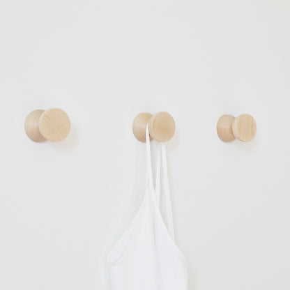 Beech Wood Wall Hooks / Knobs – 2 pcs