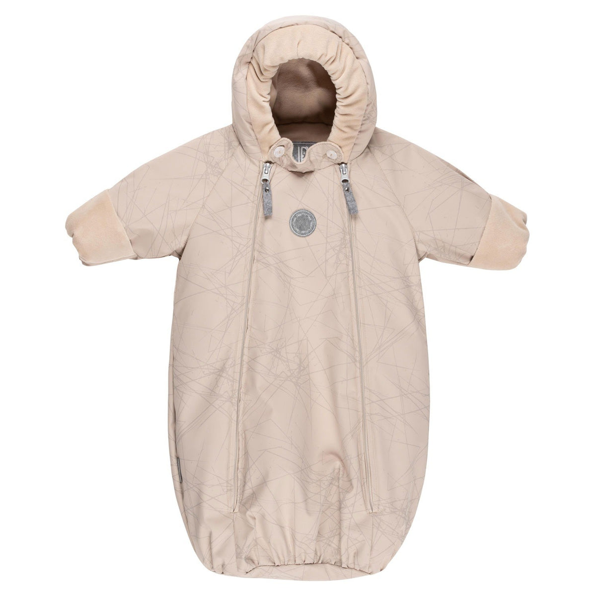 Beige Reflective Merino Wool-Lined Spring/Autumn Bunting Pram Suit