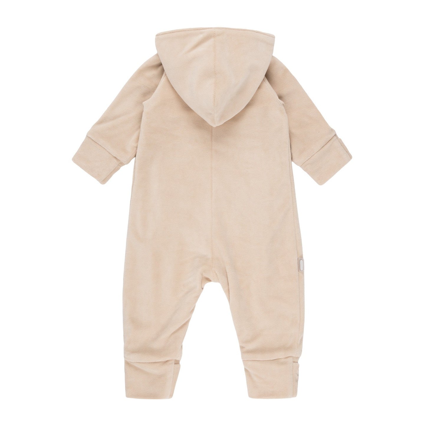 Beige Velvet Baby Overall with Merino Wool Lining