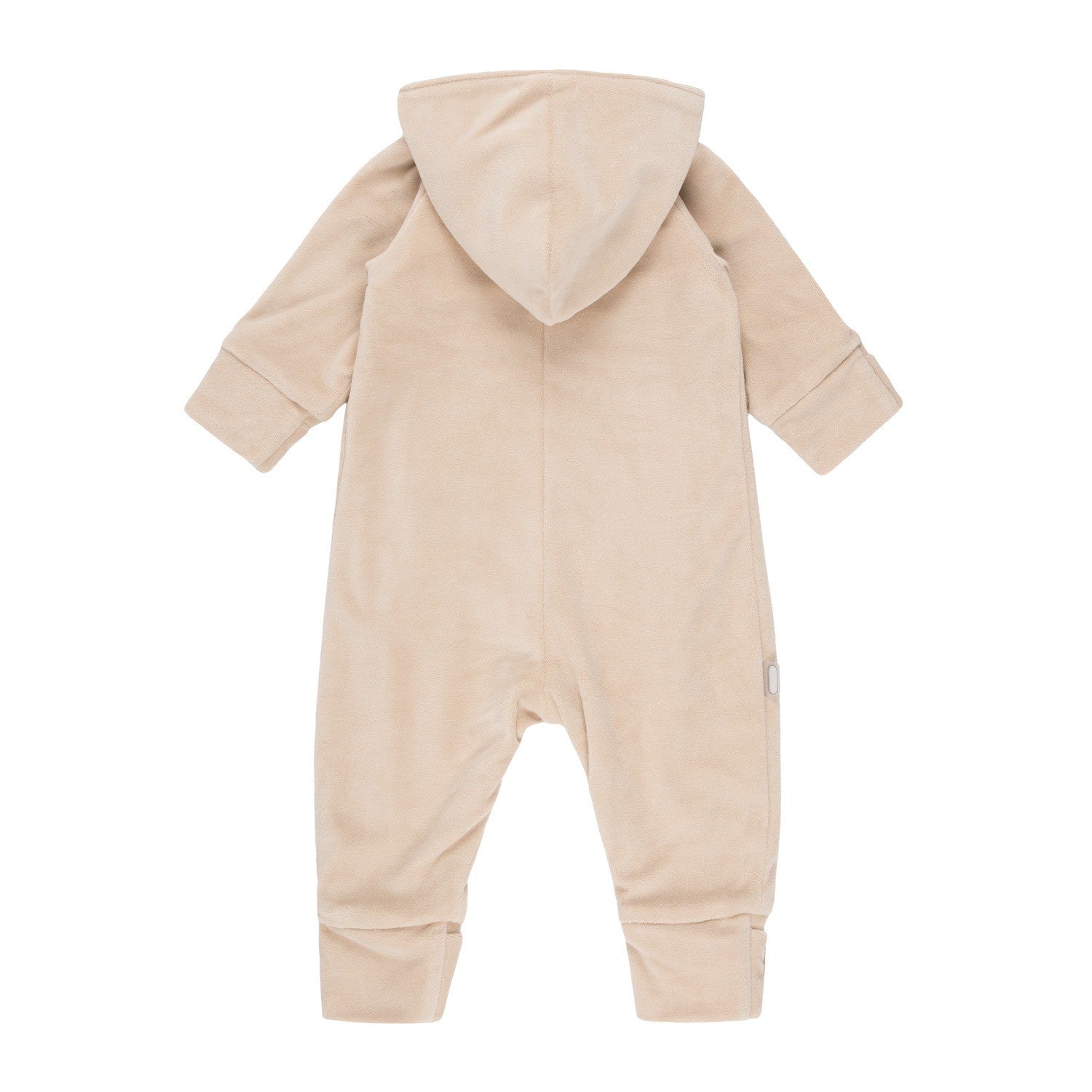 Beige Velvet Baby Overall with Merino Wool Lining