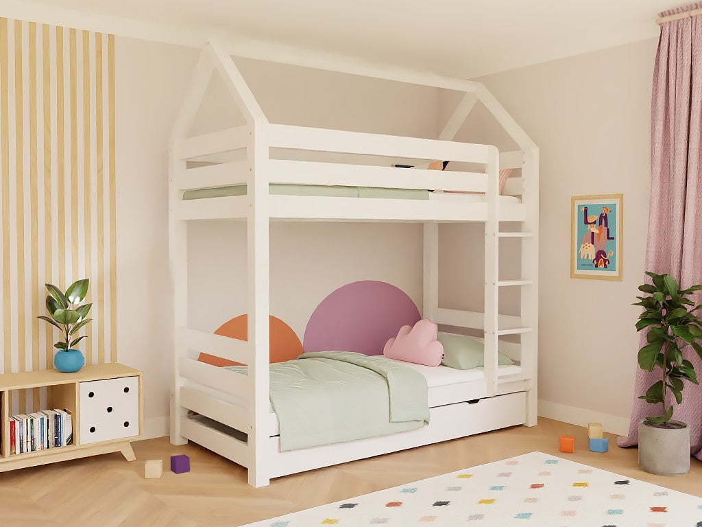 ALPY House Bunk Bed with Ladder – 90x200 cm