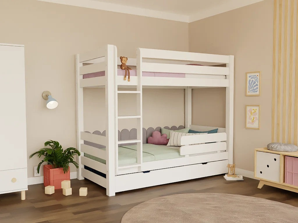 ATLAS Wooden Children's Bunk Bed – 90 × 200 cm