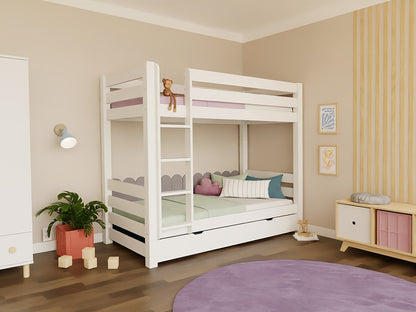 ATLAS Wooden Children's Bunk Bed – 90 × 200 cm