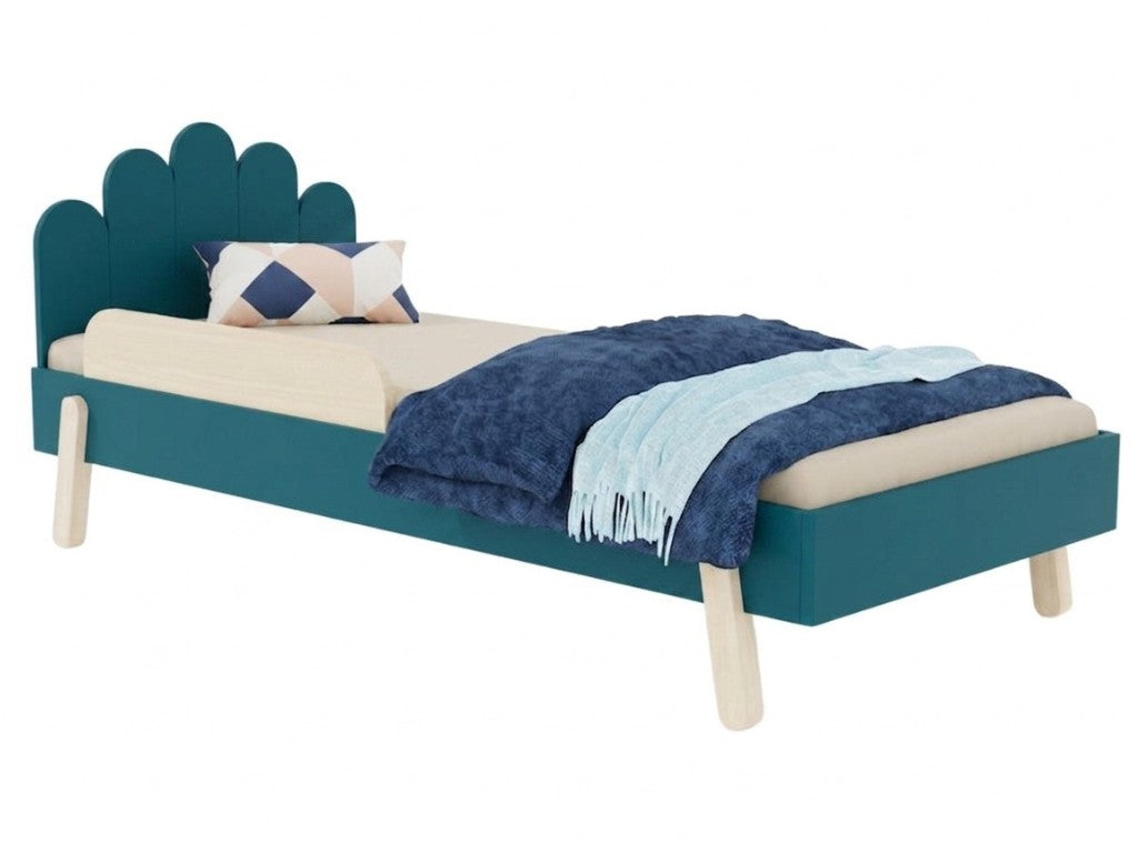 NOVA Wooden Single Bed with Arched Headboard – 90 × 200 cm