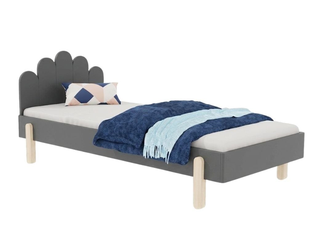 NOVA Wooden Single Bed with Arched Headboard – 90 × 200 cm