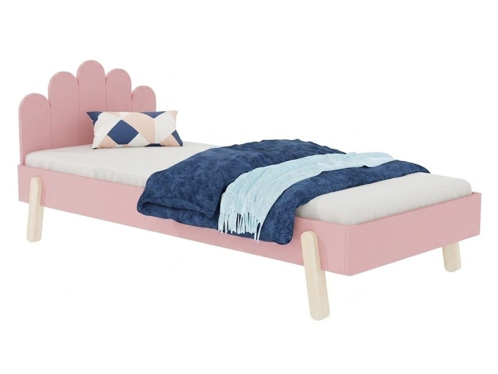 NOVA Wooden Single Bed with Arched Headboard – 90 × 200 cm