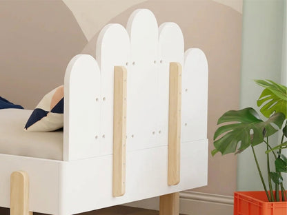 NOVA Wooden Single Bed with Arched Headboard – 90 × 200 cm
