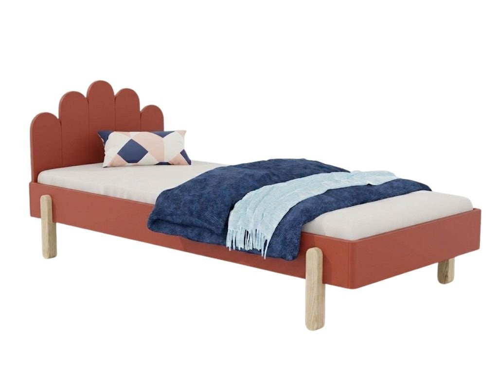 NOVA Wooden Single Bed with Arched Headboard – 90 × 200 cm