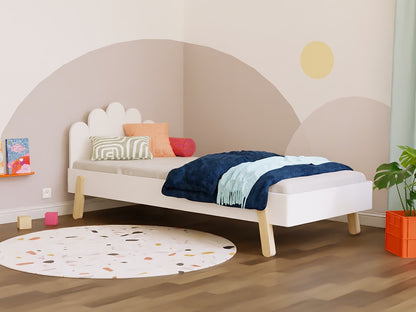 NOVA Wooden Single Bed with Arched Headboard – 90 × 200 cm