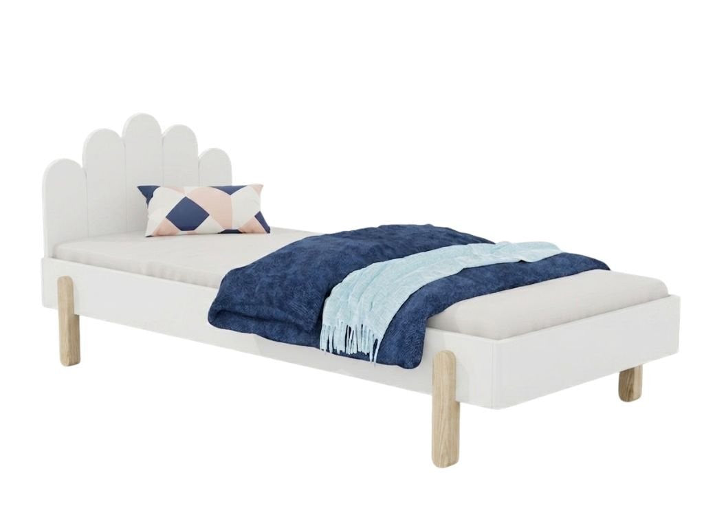 NOVA Wooden Single Bed with Arched Headboard – 90 × 200 cm