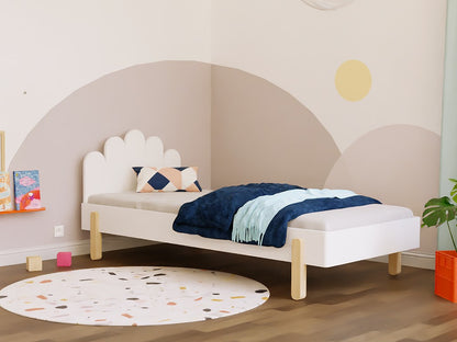 NOVA Wooden Single Bed with Arched Headboard – 90 × 200 cm