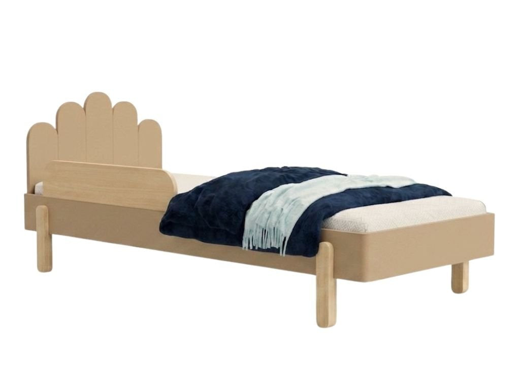 NOVA Wooden Single Bed with Arched Headboard – 90 × 200 cm